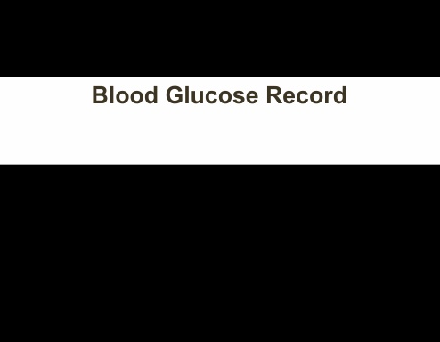 Blood Glucose Record (B&W)