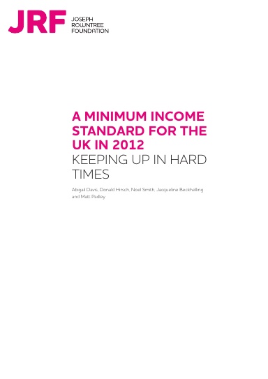 A Minimum Income Standard for the UK in 2012