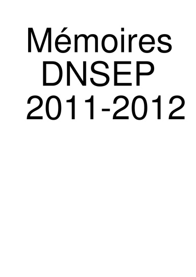 Mémoires ESBAMA 2011-2012
