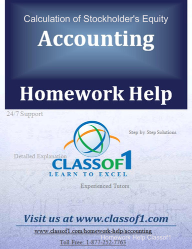 Calculation of Stockholder's Equity