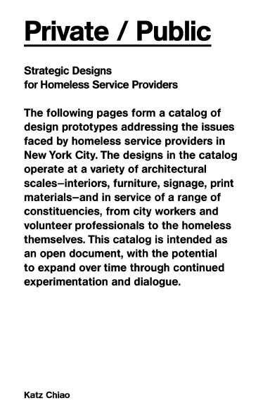 Private/Public: Strategic Designs for Homeless Service Providers