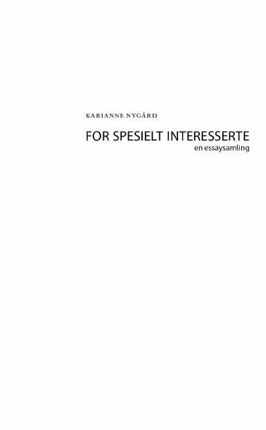 For spesielt interesserte