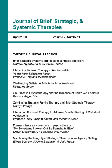 Journal of Brief, Strategic, and Systemic Therapies vol. 2, issue 1