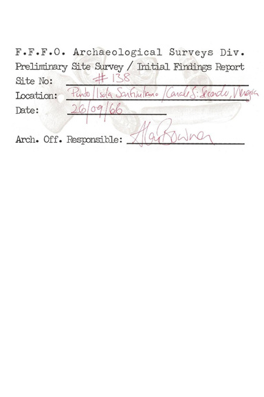 F.F.F.O. Archaeological Surveys Div: Report