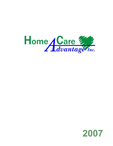 Home Care Advantage planner 2007