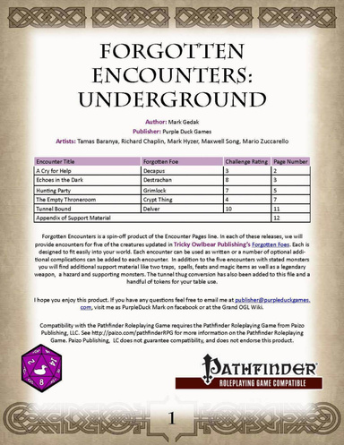 Forgotten Encounters: Underground