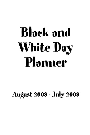 Black and White Day Planner