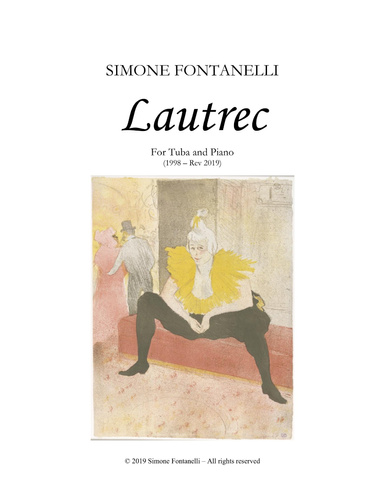 LAUTREC - For Tuba and Piano (1998 - Rev. 2019) - Music Score