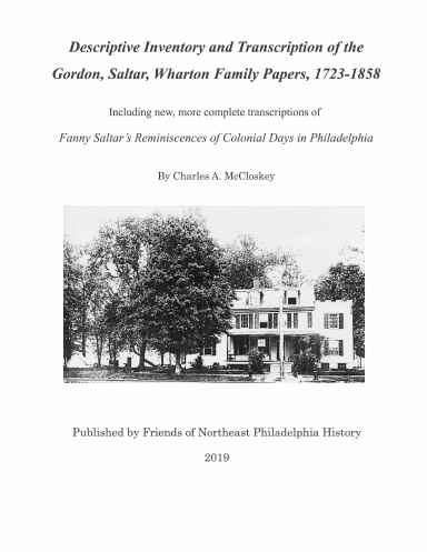Gordon, Saltar, Wharton Family Papers, 1723-1858