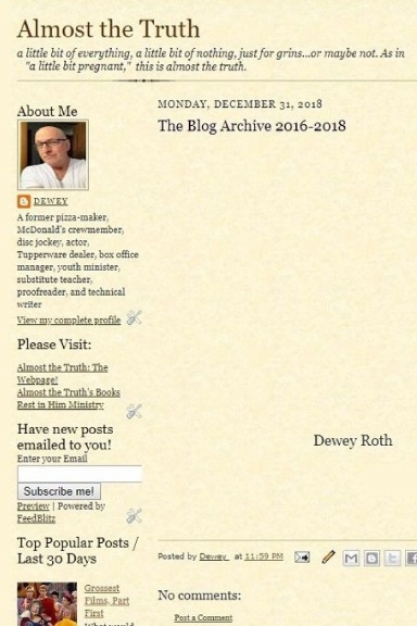 Almost the Truth: The Blog Archive 2016-2018