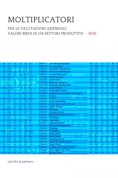 Moltiplicatori per le valutazioni aziendali - 2016