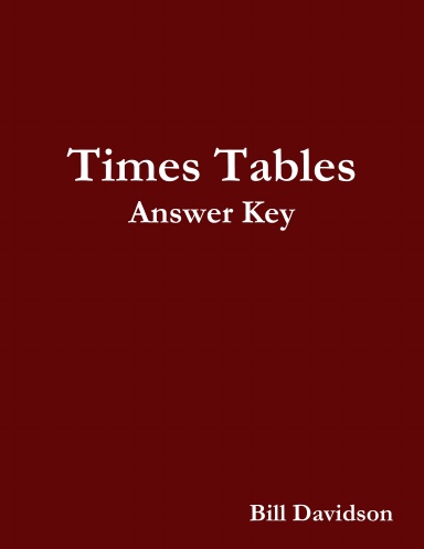 Book 5: Times Tables Answer Key