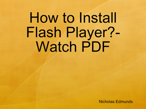 How to Install Flash Player