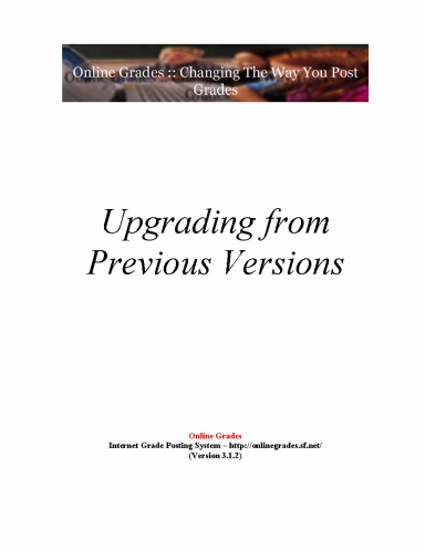 Upgrading from Previous Versions