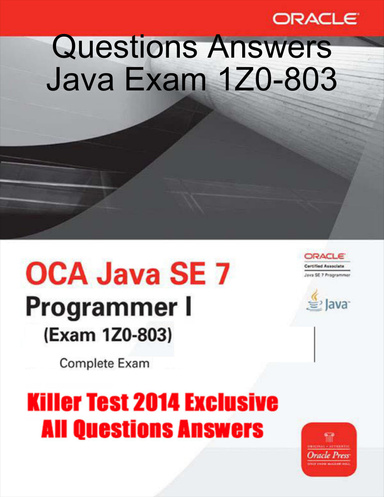 Questions Answers Java Exam 1Z0-803
