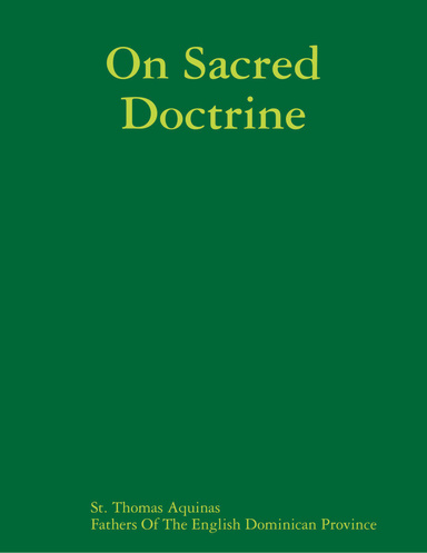 On Sacred Doctrine