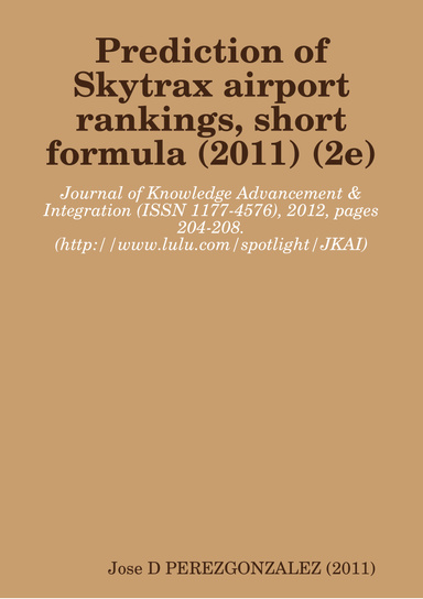 Prediction of Skytrax airport rankings, short formula 2011 2e