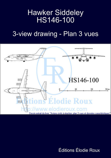3-view drawing - Plan 3 vues - Hawker Siddeley HS146-100