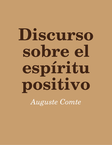 Discurso sobre el espíritu positivo