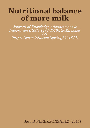 Nutritional balance of mare milk