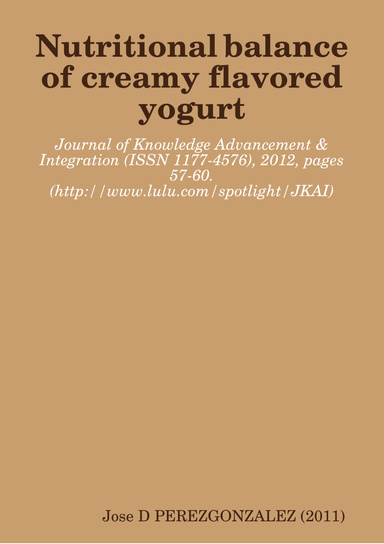 Nutritional balance of creamy flavored yogurt