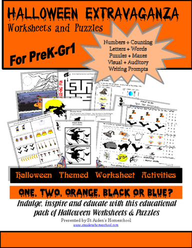Halloween Extravaganza, PreK-Gr1 Worksheet Bundle