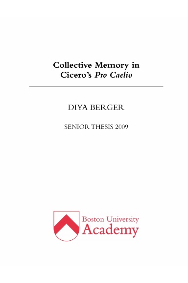 Collective Memory in Cicero's Pro Caelio