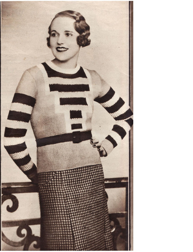 Tiered Geometric Art Deco Pullover