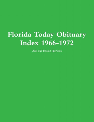 Florida Today Obituary Index