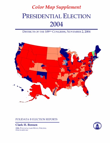 PRESIDENTIAL ELECTION, 2004, Districts of the 109th Congress, Color Map Supplement