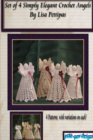 Set of 4 Simply Elegant Crochet Angels Crochet Pattern