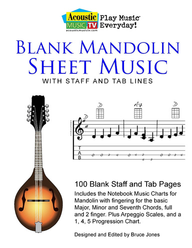 AMTV Mandolin Blank Sheet Music with Staff and TAB Lines