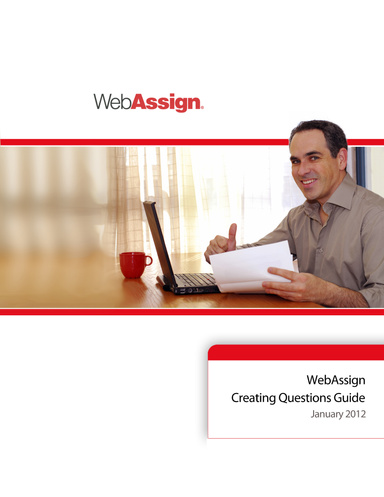 WebAssign Question Coding Reference, January 2012