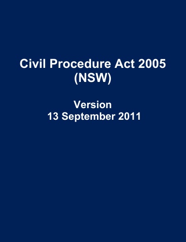 Civil Procedure Act 2005 (NSW)