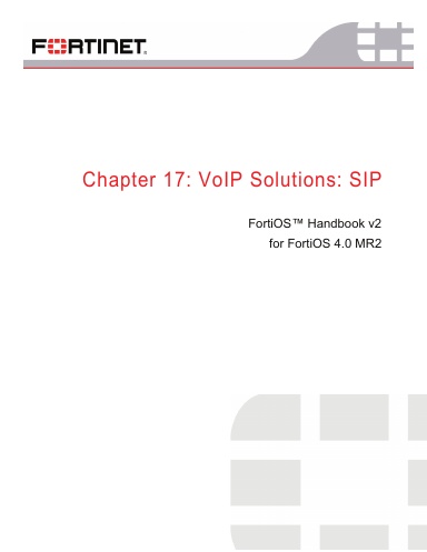 FortiOS Handbook V2, Chapter 17: VoIP Solutions: SIP