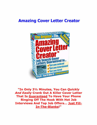 Amazing Cover Letter