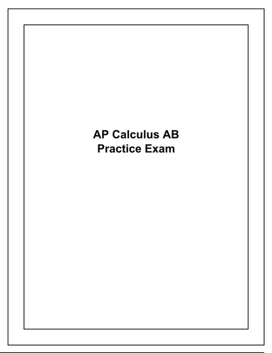 Calculus Practice Exam - Individual Pdf