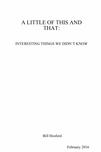 A LITTLE OF THIS AND THAT: