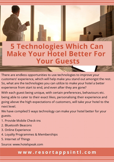 5 Technologies Which Can Make Your Hotel Better For Your Guests