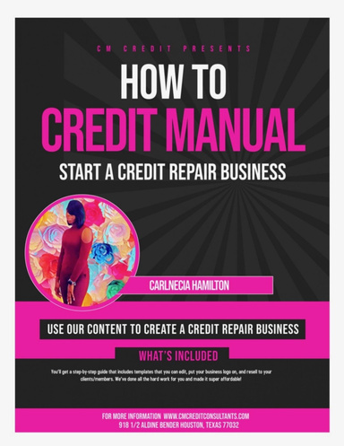 How to start a credit repair business manual