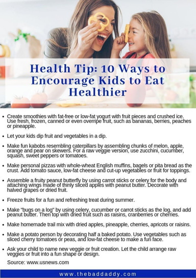 Health Tip: 10 Ways to Encourage Kids to Eat Healthier