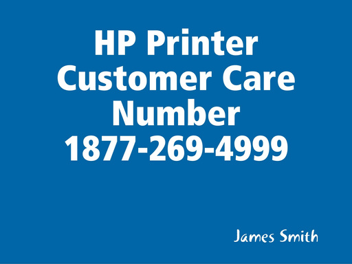 HP Printer Customer Care Number 1877-269-4999