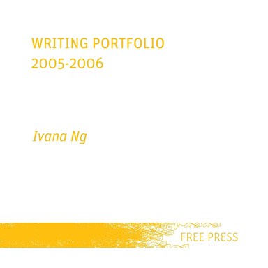 Writing Portfolio 2005-2006