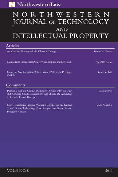 Northwestern Journal of Technology & Intellectual Property v9.8
