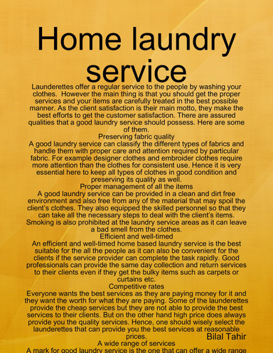 Home laundry service