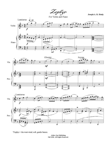 "Zephyr For Violin and Piano"