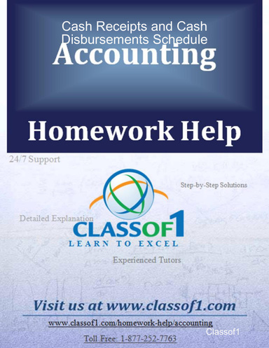 Cash Receipts and Cash Disbursements Schedule
