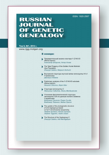 Russian Journal of Genetic Genealogy. Том 6, №1, 2014 г.