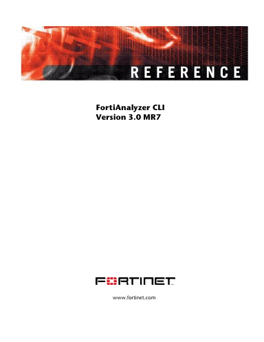 FortiAnalyzer CLI Reference