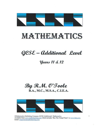 MATHEMATICS - GCSE Additional Level (Ages 16 & 17)